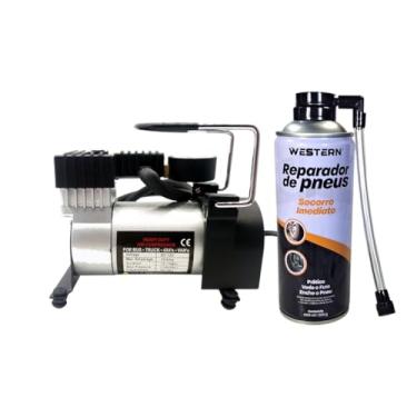 Imagem de Kit Compressor Automotivo New Day 150PSI + Spray Reparo Instantâneo – Carros, Motos e Bicicletas