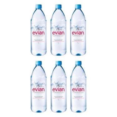 Imagem de Água mineral evian sem gás pet pack c/6unid 1l