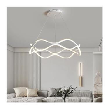 Imagem de Luminárias pendentes modernas com design ondulado para sala de jantar, mesa de ilha de cozinha, decoração para casa, iluminação interna com lâmpadas suspensas e lustres de quarto