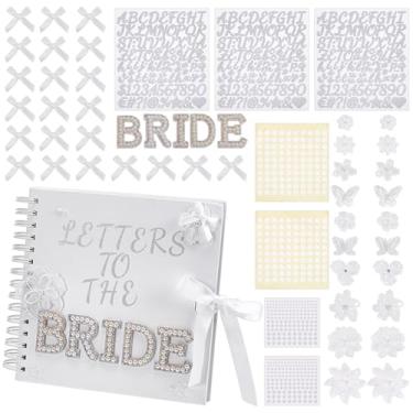 Imagem de FINGERINSPIRE Livro de memórias de casamento, 20 x 21 cm, álbum de recortes, papel em branco, faça você mesmo, álbum de fotos com adesivos e acessórios para chá de panela, presente de memória