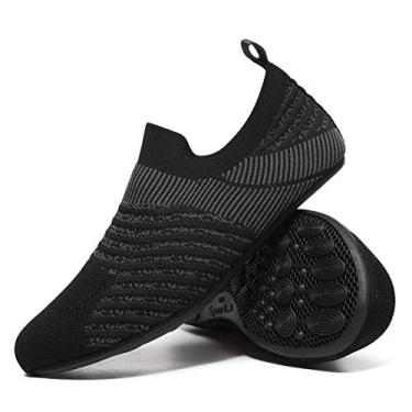 Imagem de CanLeg Pantufas para uso interno para adultos, leves, antiderrapantes, para casa, para mulheres e homens, 20003preto, cinza, 11.5-12.5 Women/10-10.5 Men