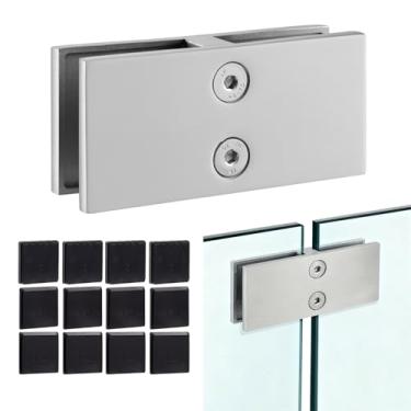 Imagem de SyingHwan Braçadeira de grade de vidro SS316, clipe de vidro de aço inoxidável para cerca de piscina, grade de varanda, balaustrada de escada (1, 180 graus)