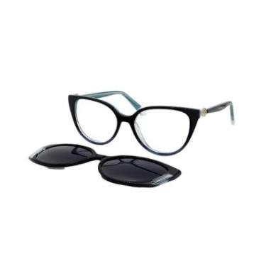 Imagem de Armação De Óculos Ana Hickmann Vivi 6 A02 Azul Brilho-Feminino