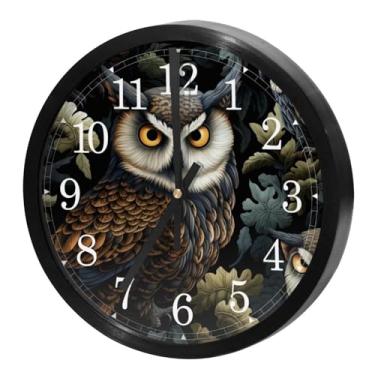 Imagem de LILINWAN Relógio de parede 24 cm sem tique-taque silencioso operado por bateria relógio de parede redondo moderno estilo simples decoração relógio para escritório/escola/quarto/sala de estar