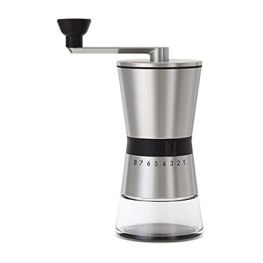 Imagem de Moedor de café manual de aço inoxidável - Rebarba de cerâmica cônica - Moedor de manivela portátil - 15 configurações ajustáveis (Cor: A)