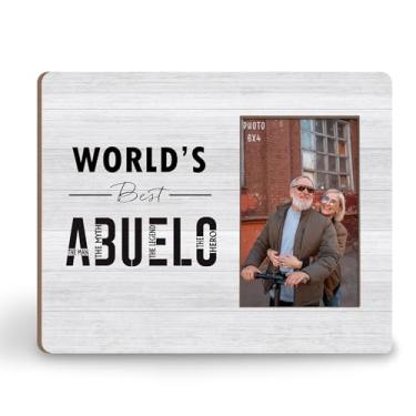 Imagem de KU-DaYi Porta-retrato World's Best Abuelo, 20 x 25, presente de Natal, Dia dos Pais, Avô, neta, O Homem, o Mito, A Lenda, para parede e mesa, para fotos de 10 x 15 cm