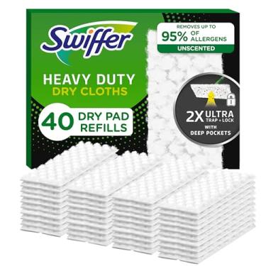 Imagem de Swiffer Refil de esfregão resistente Sweeper para limpeza e limpeza de piso, produto de limpeza de piso multisuperfície multiuso, 20 unidades, pacote com 2