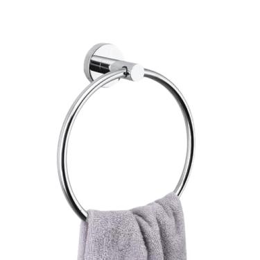 Imagem de Acessórios de banheiro Suporte de escova de vaso sanitário polido cromado toalheiro saboneteira gancho de prateleira de parede de vidro suporte de papel higiênico SUS, suporte de papel (anel de cordo)