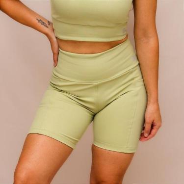 Imagem de Shorts Confort Bolso Treino Corrida - Alga - Tecido Power Blackout - H