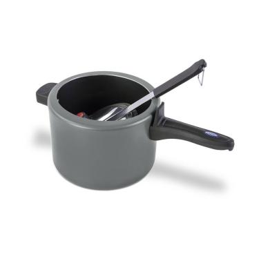 Imagem de Panela De Pressão Brinox Antiaderente Ceramic Life Vapt 4,5 Litros 20 Cm Cinza Cinza