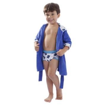 Imagem de Roupão Infantil Eco&play, Azul, M (02 anos)