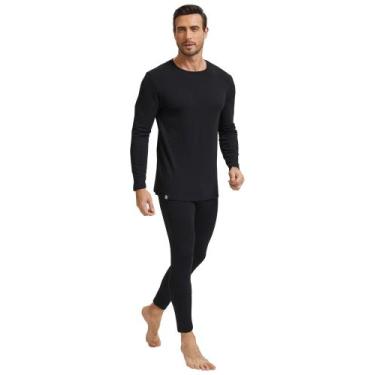Imagem de Conjunto de roupa íntima térmica STEC masculina forrada de lã, grande,