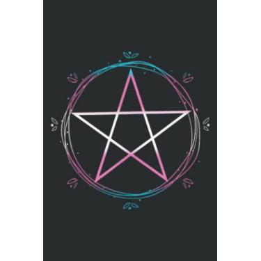 Imagem de Transgender Pentagram Wiccan Pagan Trans Pride Flag Boho Good: Lined College Ruled Paper Journal Notebook Planner with 6x9 inches, 100 Pages