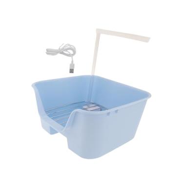 Imagem de Generic Banheira automática para pássaros, brinquedo elétrico para banho de animais de estimação, bacia de banho para pássaros, chuveiro para papagaios, Azul