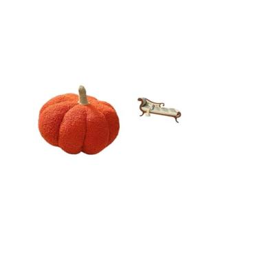 Imagem de Fenteer Almofada de Pelúcia de Abóbora de Halloween para Sofá, Cadeira de Estar em Madeira em Miniatura, Almofada Decorativa para Cama, Quarto, Móveis para Ca