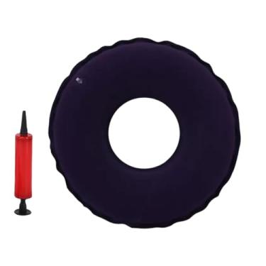 Imagem de Almofada inflável para assento de donut, almofada de ar redonda de 38 x 38 cm para pessoas com hemorroidas e pilhas, dor de cóccix, alívio da dor pós-natal e pós-cirurgia para cadeira de rodas