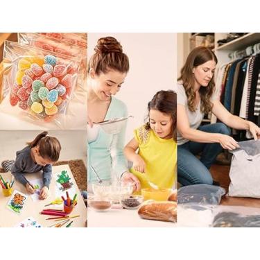 Imagem de Sacos de celofane autovedantes, 100 peças, sacos de celofane transparentes resseláveis de 5 x 7 cm, sacos de armazenamento para vitaminas diárias, joias, doces