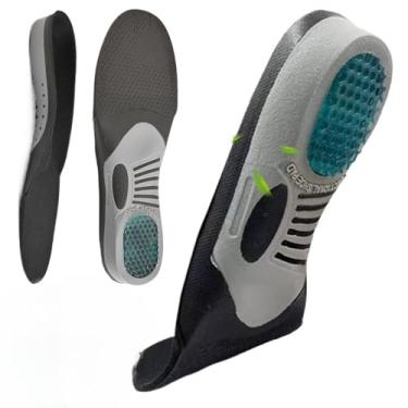 Imagem de Palmilha Ortopédica para Esporão e Fascite Plantar - Alívio Imediato com Gel Amortecedor | Corrector para Pé Chato e Supinação(Preta 41-46)