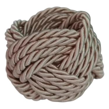 Imagem de Porta Guardanapo Náutico Decorativo, Kit 6 Peças, Cordão Trançado para Mesa Posta, Anel de Guardanapo em Tecido Linho, Laço Clássico, Vermelho (Caquí)