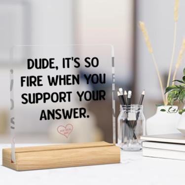 Imagem de Engraçado ensino médio inglês decoração de sala de aula presentes para professores estudantes placa de decoração acrílica para prateleira de mesa 10 x 10 centímetros