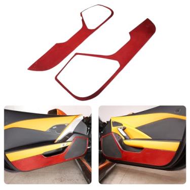 Imagem de Aotumcer Para Chevy Corvette C7 2014-2019 Acessórios para porta lateral esquerda/direita Capa de painel anti-chute Guarnição de 2 peças/conjunto Painel de porta frontal Protetor de guarnição