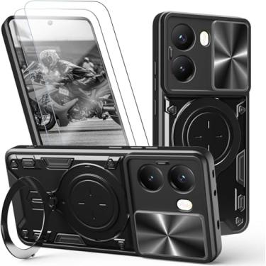 Imagem de Capa para Xiaomi Poco X7 Pro Capinha à prova de choque - com protetor de tela, suporte para anel