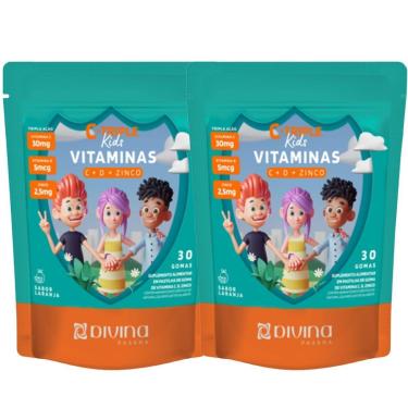 Imagem de COMBO 2 C-TRIPLE KIDS VITAMINAS C + D + ZINCO 30 GOMAS CADA TOTAL 60 GOMAS LARANJA – DIVINA-Unissex