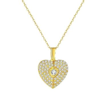 Imagem de DIAMANTIO Colar elegante com pingente de pérola oval banhado a ouro 18K com zircônia cúbica – joia de inspiração vintage, corrente delicada, hipoalergênica, presente atemporal para mulheres