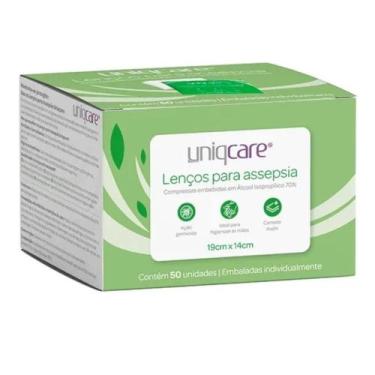 Imagem de Lenços Para Assepsia 70% Swab Grande 19x14 Cm 50 Unidades - UNIQMED