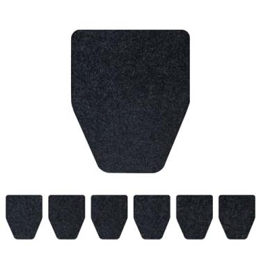 Imagem de Pacote com 6 tapetes de mictório masculinos para banheiro com suporte de borracha antiderrapante cinza escuro tapete descartável comercial para mictório antirespingos, eliminação de odores