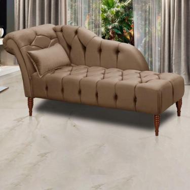 Imagem de Divã Chaise Montreal Veludo 1,60cm Speciale Home Castor