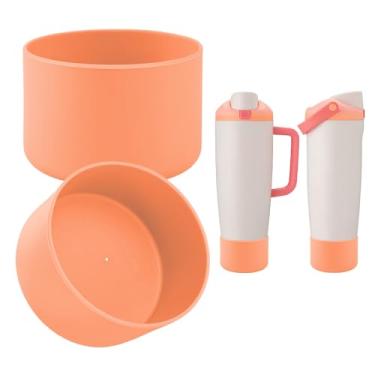 Imagem de BKBY 2 peças de bota de silicone compatíveis com Owala 850 g e 1,134 g FreeSip Sway garrafas e copos, capa protetora antiderrapante para copo Freesip Sway (nectarina)