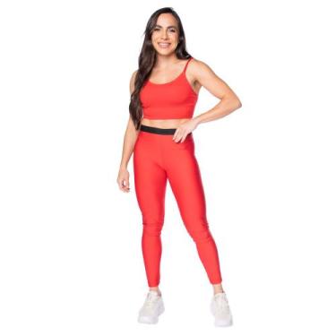 Imagem de Legging Feminina Fila Train Elastic V Slim Flow Vermelho, Vermelho, G
