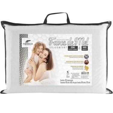 Imagem de Travesseiro Favos de Mel Zero e Kids Antissufocante - Fibrasca - 50cm 