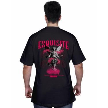 Imagem de Camiseta Streetwear Básica Em Algodão Premium Estampa Exquisite Anjo -