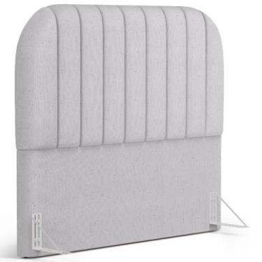 Imagem de Cabeceira Cama Box Queen Estofada Orgânica 160cm Alice W01 Linho Cinza