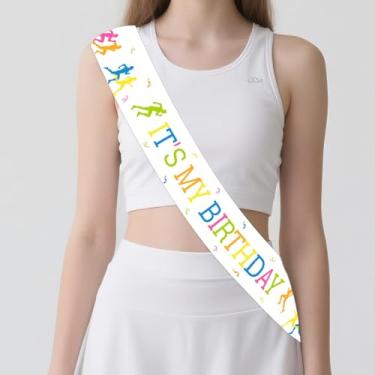 Imagem de Sursurprise Running Birthday Party Decorations, It’s My Birthday Sash, Runner Marathon Cross Country Sports Fitness Run Bday Party Supplies