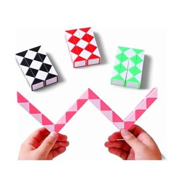 Imagem de 5 PÇ Snake Cobra Dobrável Cubo Mágico Fidget Toy Infinity Quebra Cabeça