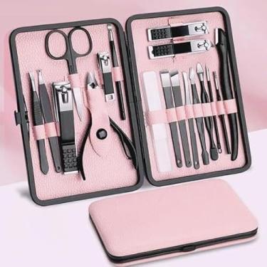 Imagem de Conjunto de manicure – Kit profissional de pedicure para cortadores de unhas 18 em 1, kit de ferramentas de manicure, kit de cuidados faciais de aço inoxidável, ideia de presente para mulheres, homens