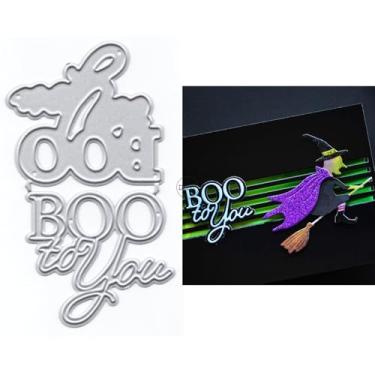 Imagem de DzIxY Shadow Halloween Boo Matrizes de Corte de Metal para Fazer Cartões Kit de Relevo de Papel Conjuntos de Cortes de Matriz Máquina de Scrapbooking Estêncil Armazenamento Bolsos Suprimentos