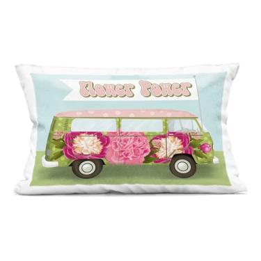 Imagem de Stupell Industries Almofada estampada decorativa Flower Power Peony Bus, design por Jilly Jack Designs