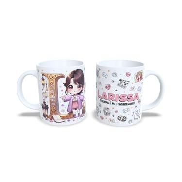 Imagem de Caneca de Cerâmica Personalizada Dorama, Branca, 325ml, com letra e nome, nome personalizável (l)