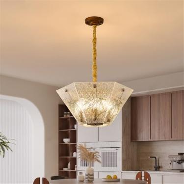 Imagem de Luminária pendente contemporânea para restaurante, estilo francês retrô, para sala de estar, quarto, escritório, villa, quartos de hotel, balcão de bar, café, casa de chá, corredor (A D50CM)