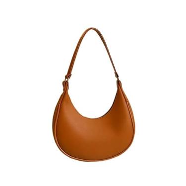 Imagem de Bolsas e bolsas de ombro Bolsa Lollipop em forma de meia-lua (Marrom meia lua)