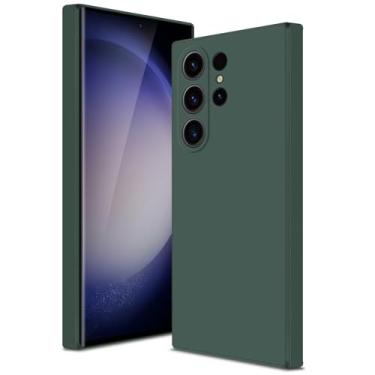 Imagem de Btstring Capa para Samsung Galaxy S23 Ultra, capa de silicone macio com proteção de câmera atualizada, capa fina à prova de choque com forro de microfibra antiarranhões, verde