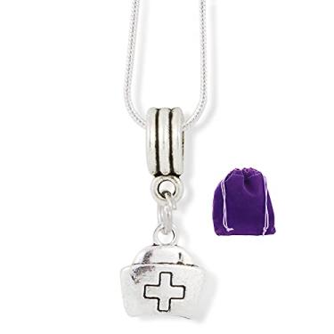 Imagem de Esmeralda Park Jewelry chapéu de enfermeira com cruz no pingente corrente de cobra