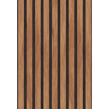 Imagem de Main Street Pacote com 12 folhas de papel de parede ecológicas de 28 x 40 cm – Design de painel de ripas de madeira – Decoração de parede removível para projetos DIY e estilo doméstico