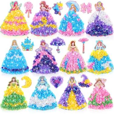 Imagem de Tenceur 15 pacotes de kits de arte para meninas e crianças, castelo de coração mágico, princesa, artesanato de princesa faça você mesmo, presente criativo para meninas de 4 5 6 7 8 9 anos