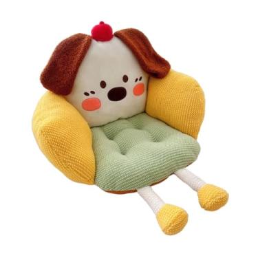 Imagem de predolo Almofada de assento fofa, antiderrapante, para presentear em casa, no chão, com encosto e apoio de braços, ideal para festas, restaurantes, Apoio de Braço Amarelo