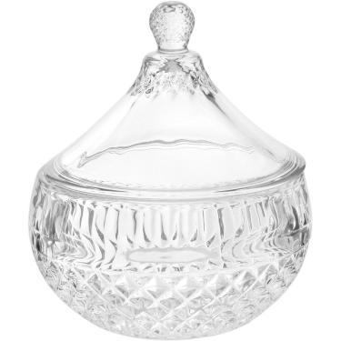 Imagem de Vaso Potiche Redondo Home&co Tampa Vidro 15x12x12 Bomboniere